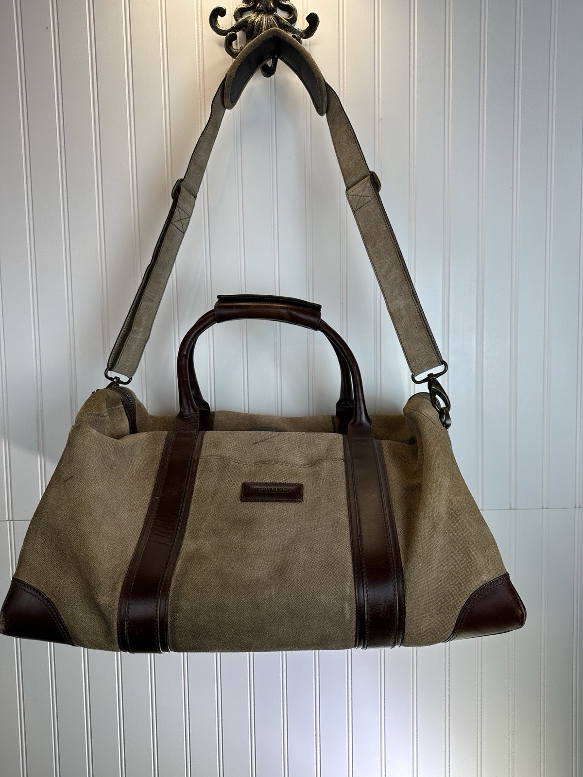 Johnston & Murphy Canvas and Leather Travel Duffel Bag – Large 20 x 12 x10