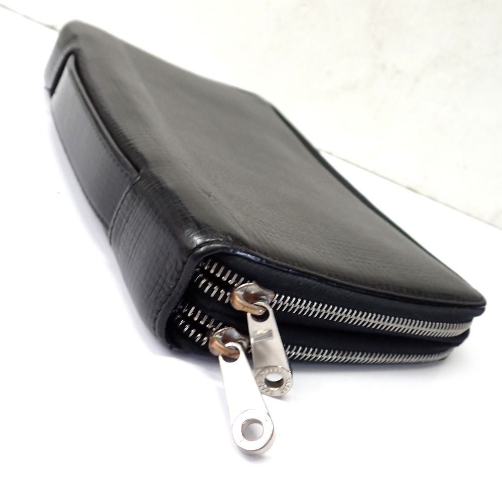 Bally Second Bag Clutch Travel Case Organizer Double Zip Black 23x15x4cm