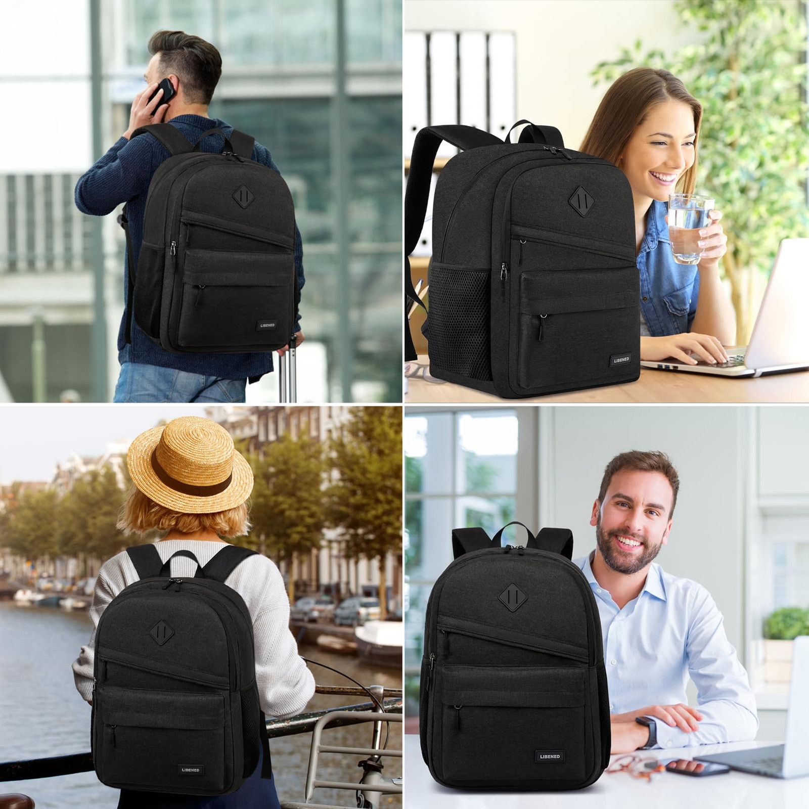 School Backpack for Teens Boys, 15.6 Inch Laptop Backpack with USB Charging P…