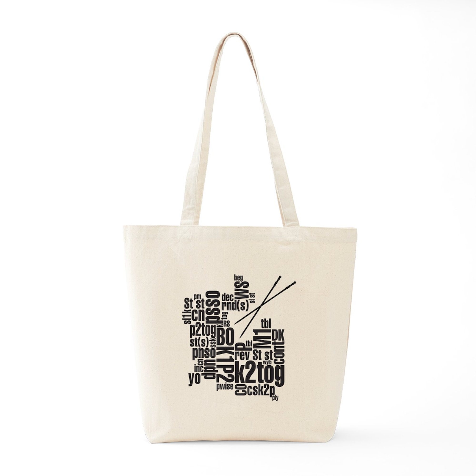 CafePress Knitting Abbreviation Cloud Tote Bag (665580922)