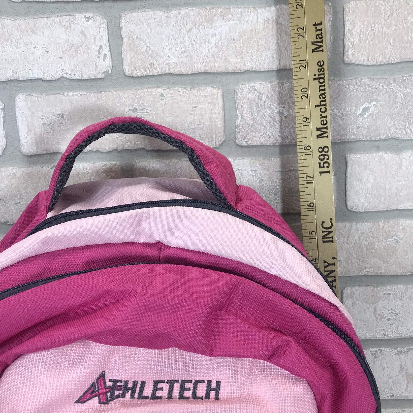 Athletech Pink Backpack Embroidered Dragon Pockets Water Bottle Pocket