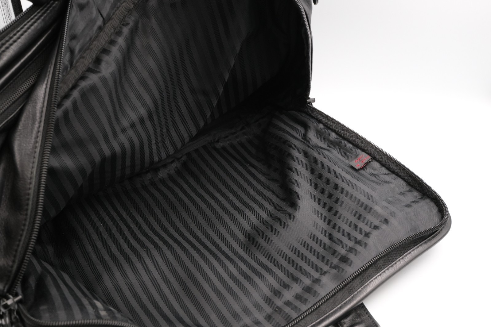 TUMI Alpha Black Leather Laptop Business Commuter Bag 9601D3