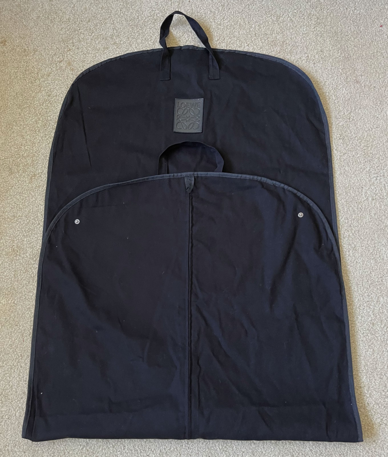 Authentic LOEWE 60×26 Zip Up Cotton Canvas Trip Travel Garment Bag Ship Fast