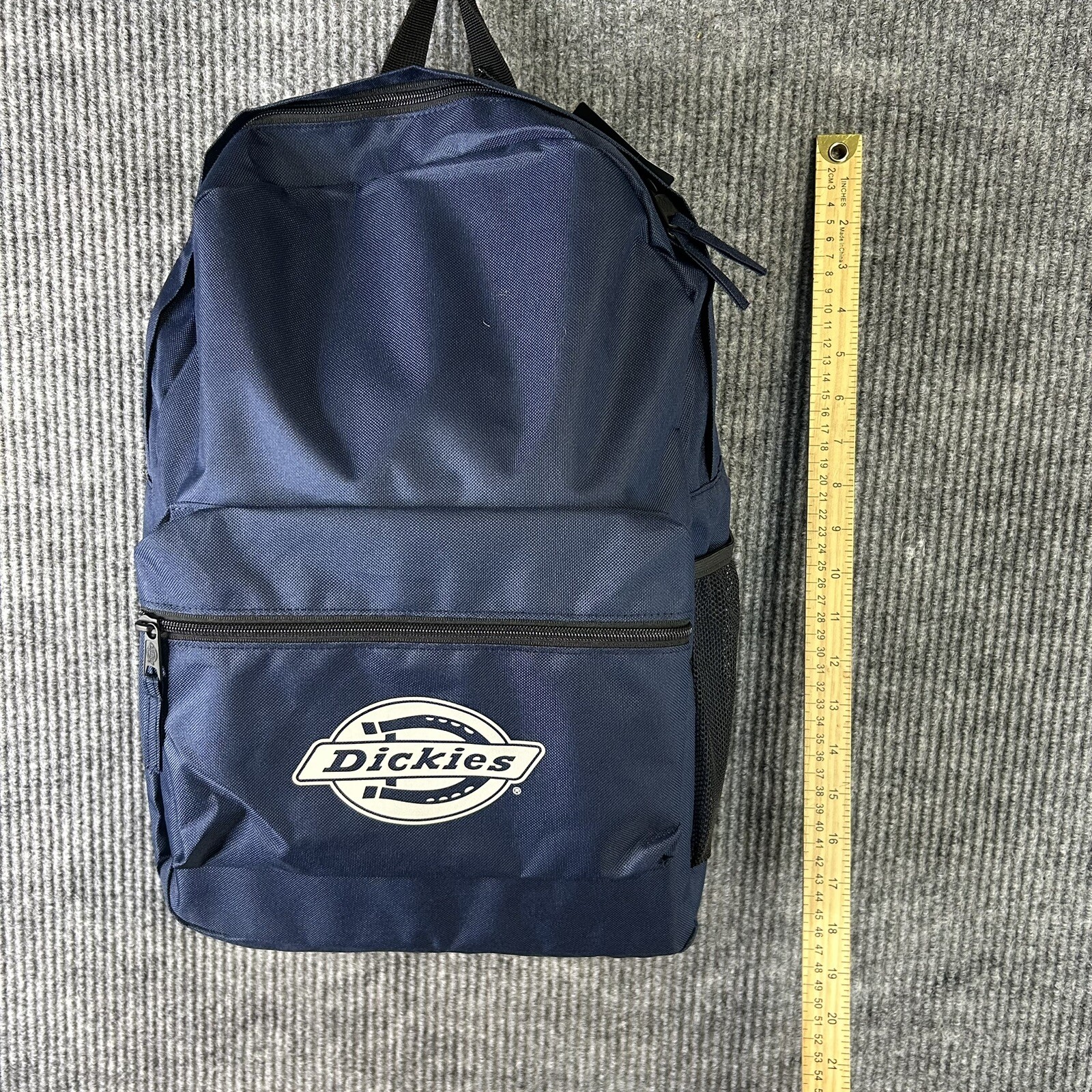 NEW Dickies Logo Backpack Blue Reflective Water Bottle Pocket