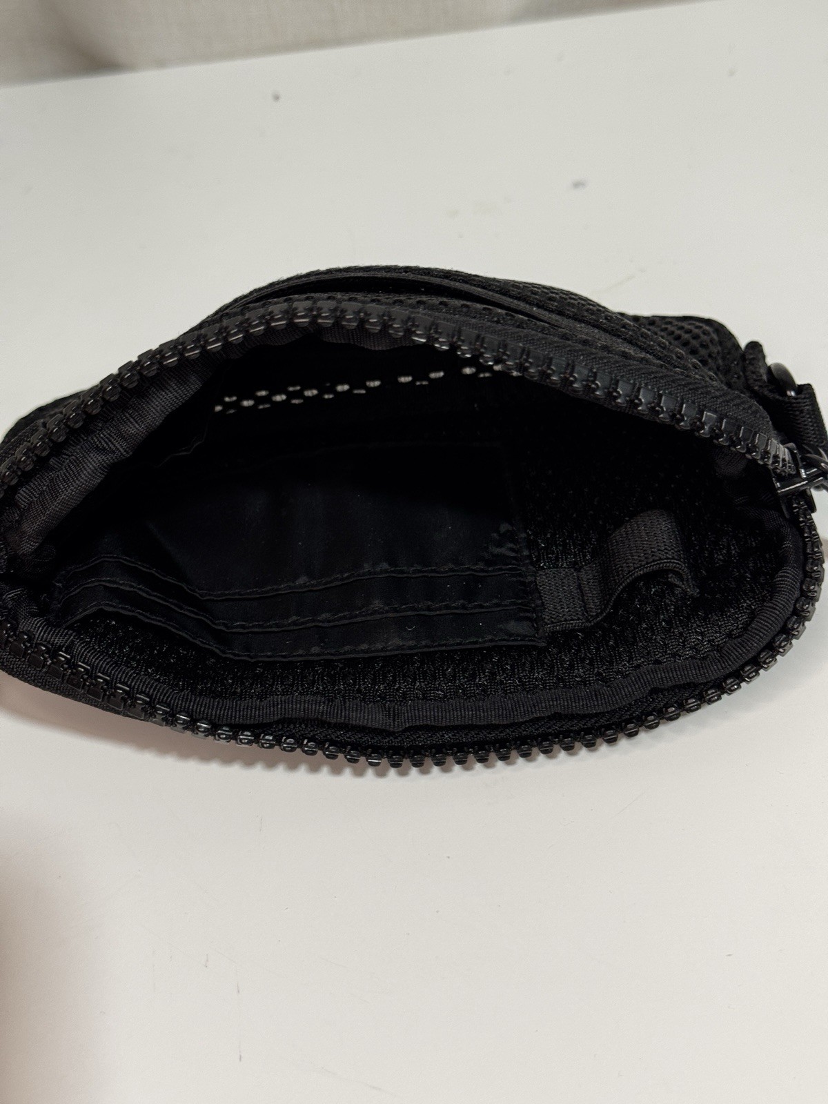 Dagne Dover Mara Black Zip Pouch Small Mesh Travel Unisex NO STRAP