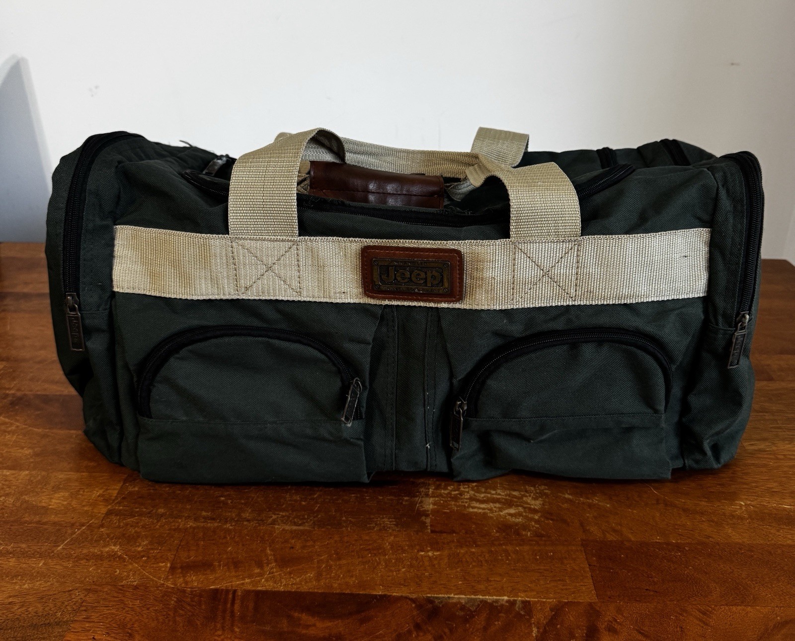 Jeep Gym Duffel Bag Travel Tote Vintage 1996 Green