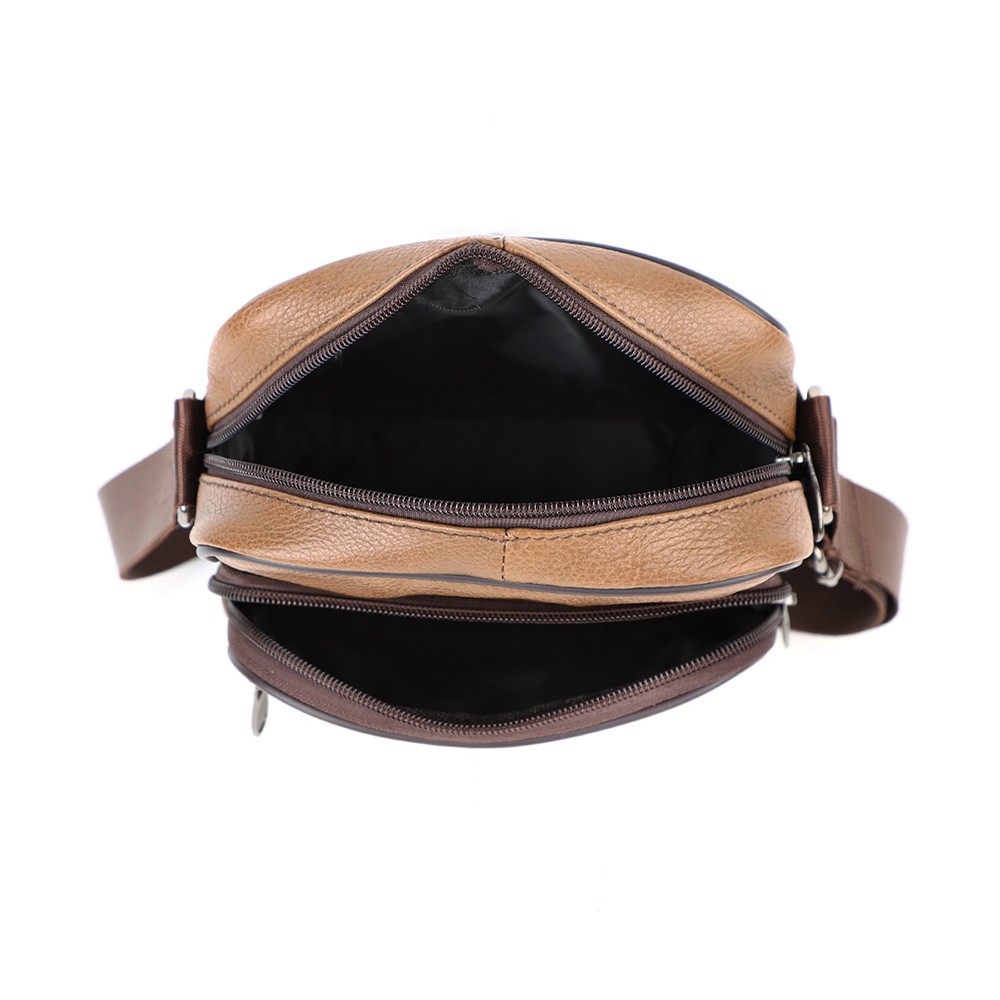 Men’s Vintage Genuine Leather Crossbody Sling Bag Retro Shoulder Messenger Bag