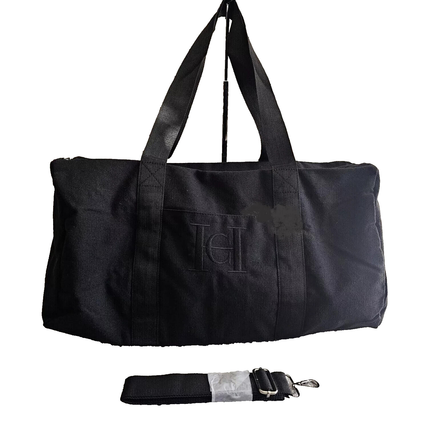 Carolina Herrera CH Unisex Bad Boy Duffle Gym Bag Exterior Slip Pocket Black NWT