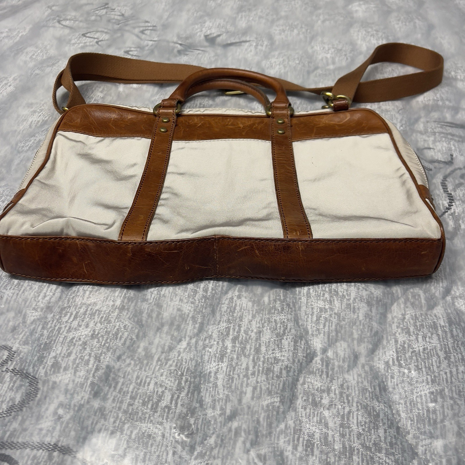 Fossil estate document Messenger Bag Shoulder Bag Leather Handles Twill Leather.