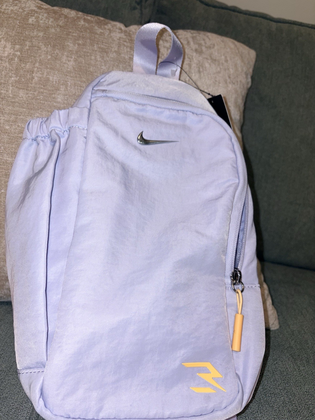 Nike Purple Sling Crossbody Bag, Zip Closure, Adjustable Strap, Small