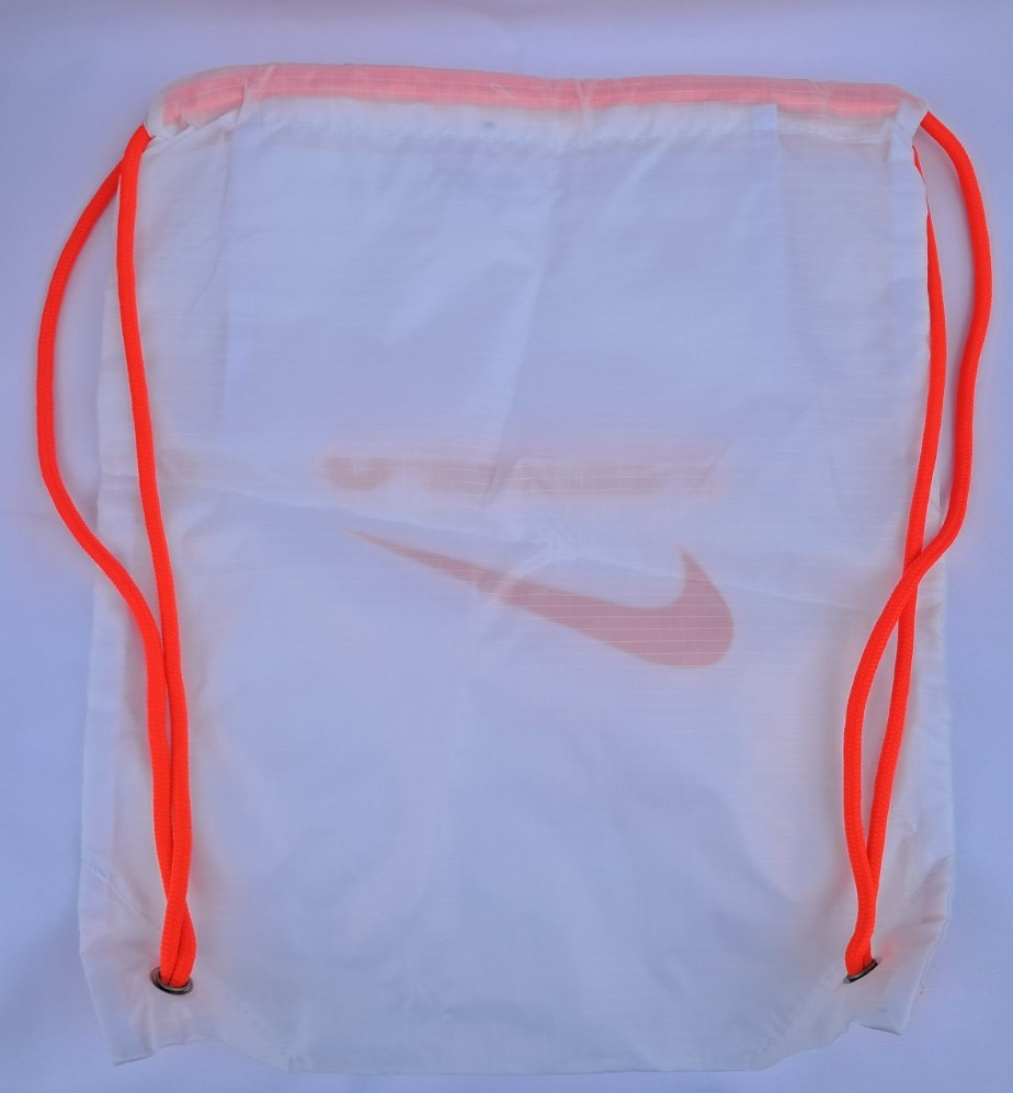 Nike Tiempo Soccer Drawstring Tote Carry Shoe Dust Gym Bag 16×13 White Crimson