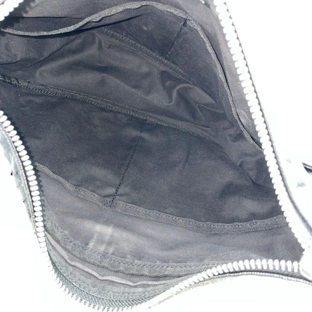 Porter Freestyle Leather Shoulder Bag Black Half Moon Men’s Japan 37cm 22cm