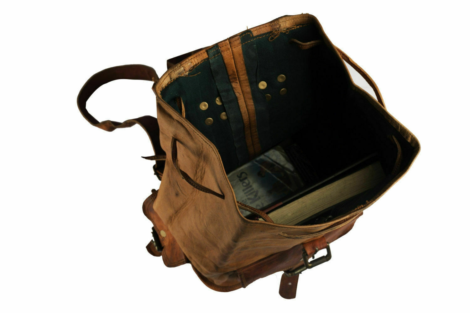 20″ Luxury Leather Backpack Bag Laptop Rucksack Vintage Genuine Travel Men