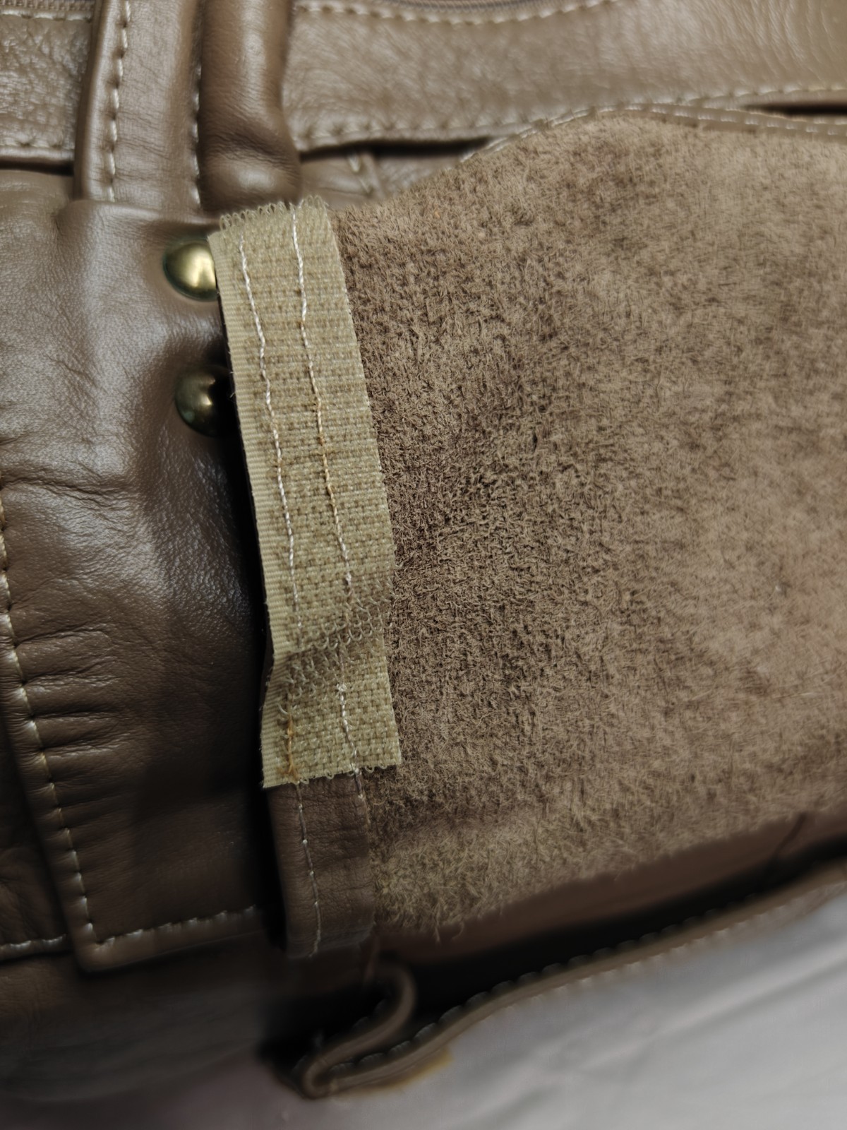 Carroll Top Grain Leather Goods Duffle Carry On Bag Taupe Brown Vintage
