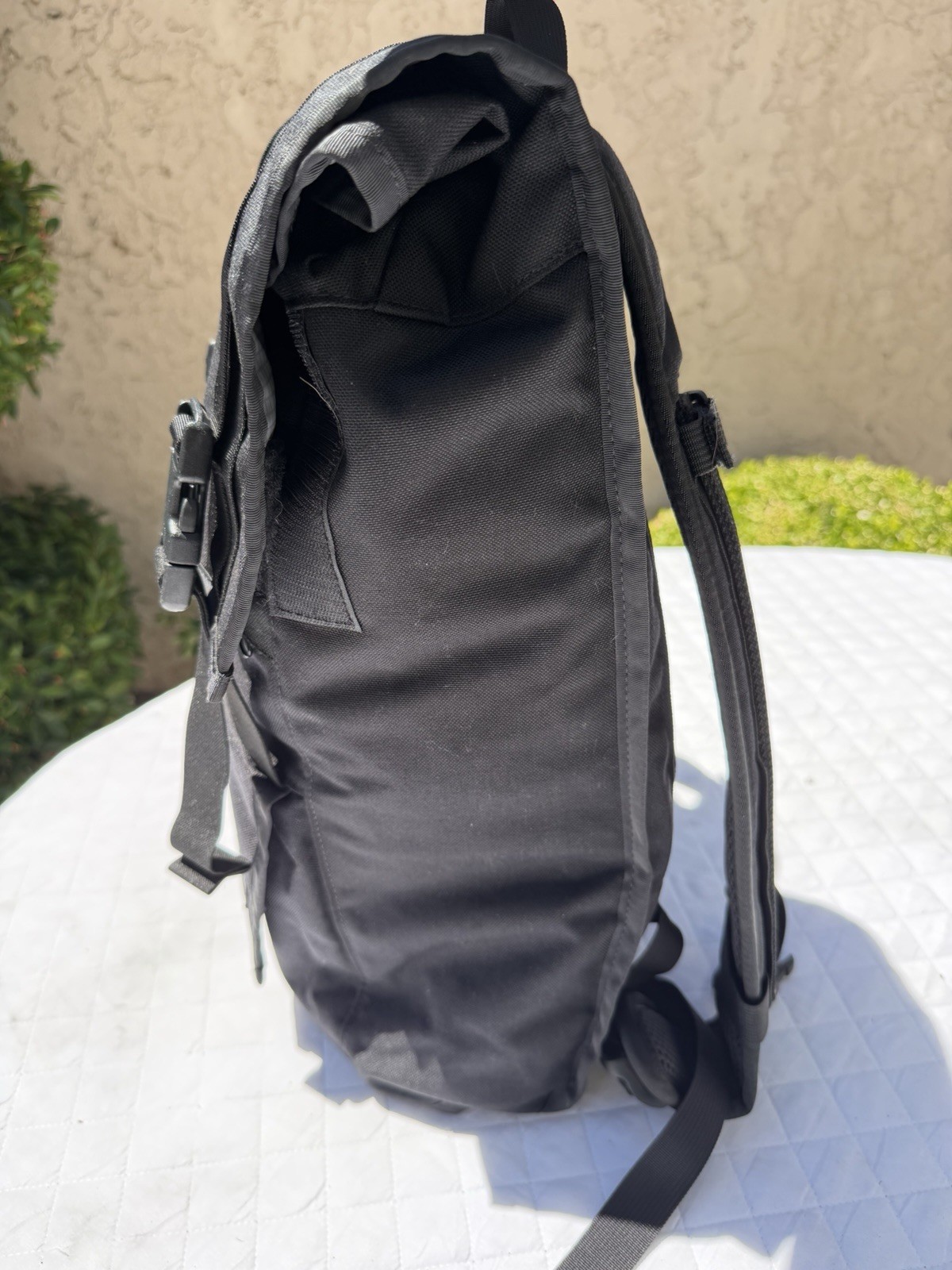 Mission Workshop Sanction Top Flap Dual Buckle Black Ballistic Backpack Rucksack