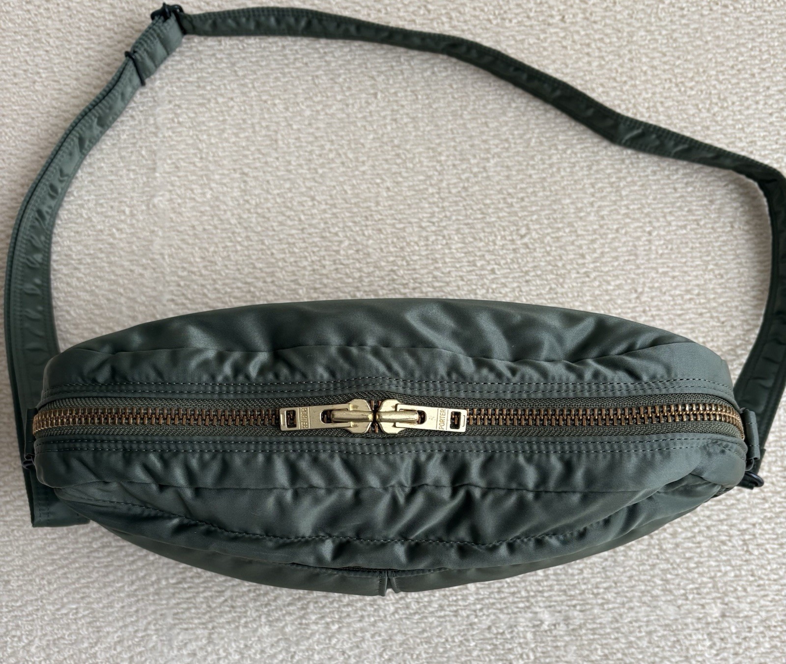 Yoshida Porter Tanker Half moon oval shoulder bag Sage Green Excellent Used