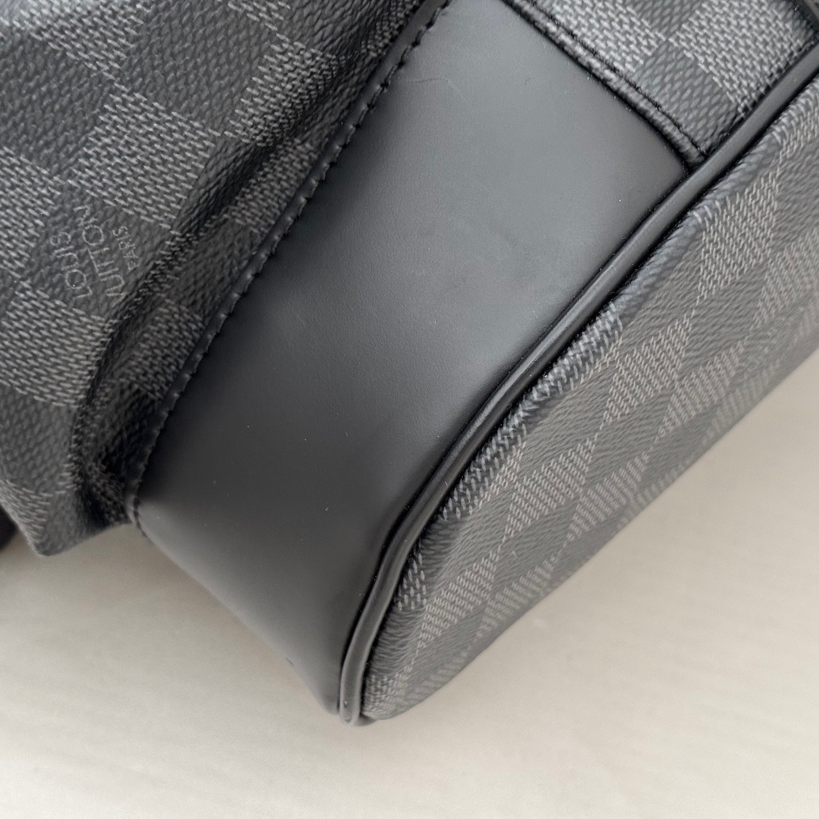 LOUIS VUITTON Christopher MM N41379 Damier Graphite Backpack Black Leather Men’s