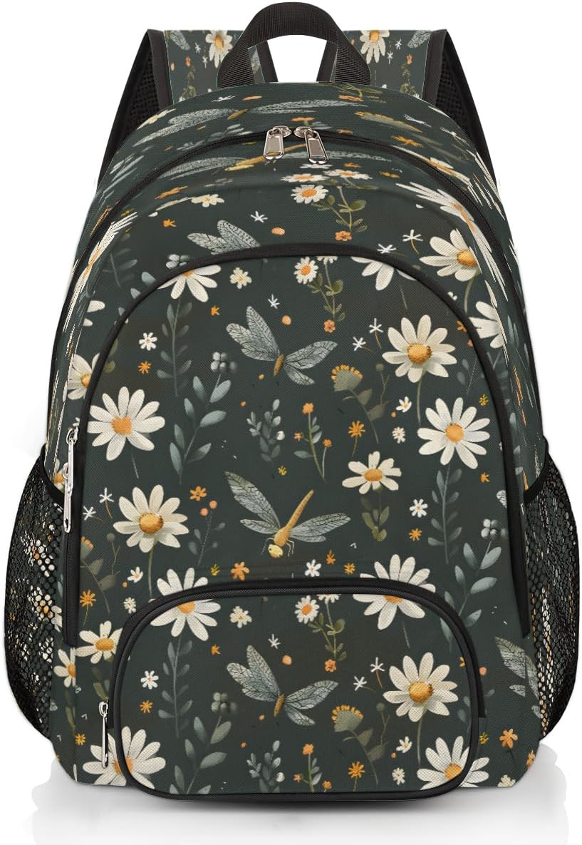 Butterfly Daisy Travel Laptop Backpack for Women Men Bookbag Casual Daypack Fits