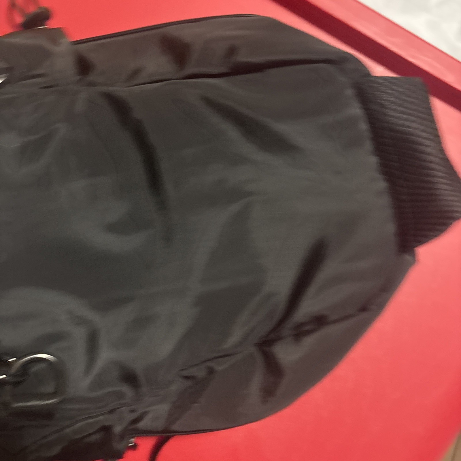 Black Nylon Backpack/Crossbody Bag, With Charging Cable, Lightweight,