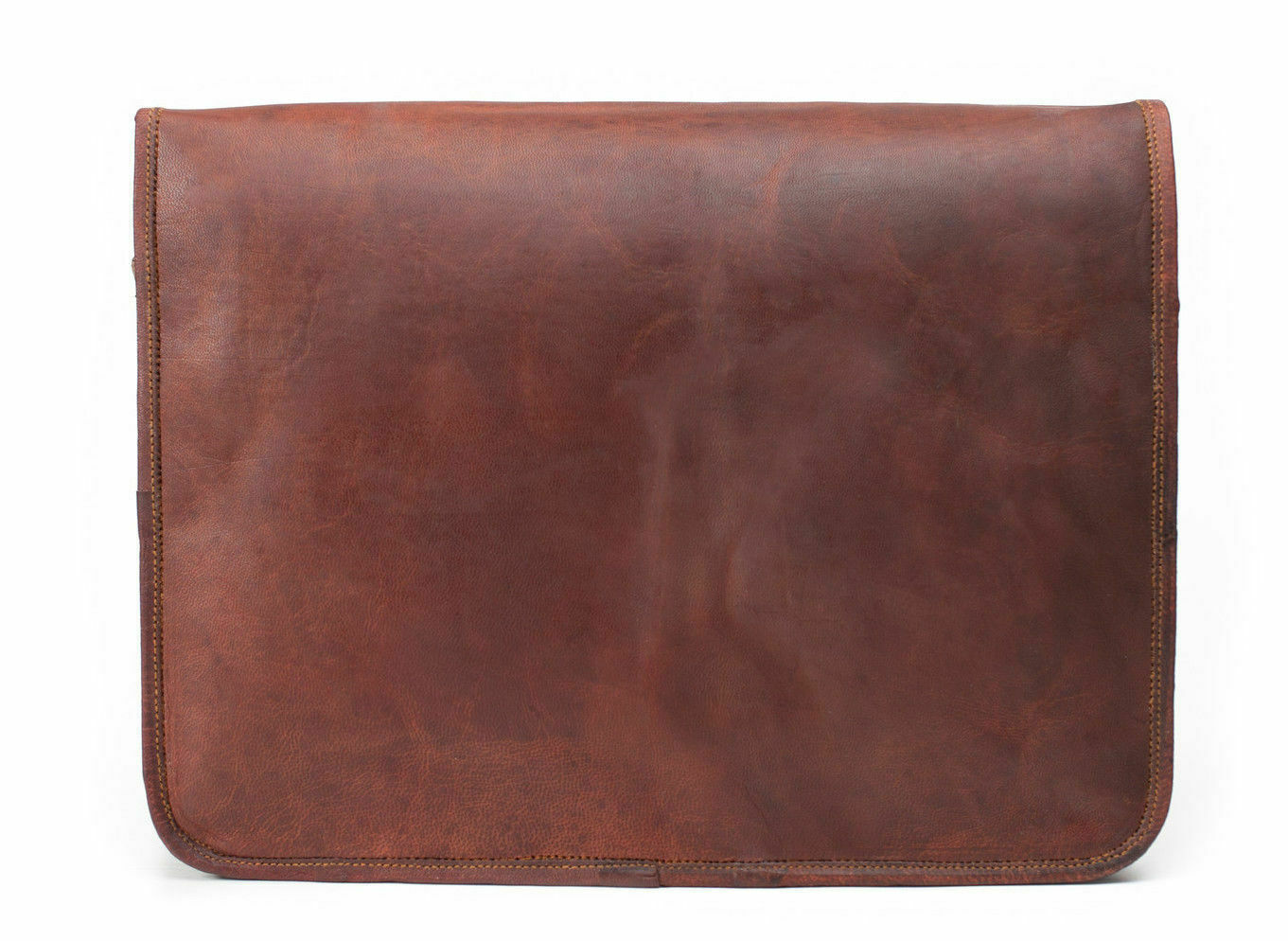 IPAID Full Flap Vintage look Brown Leather r Laptop Satchel 11″ Shoulder Bag
