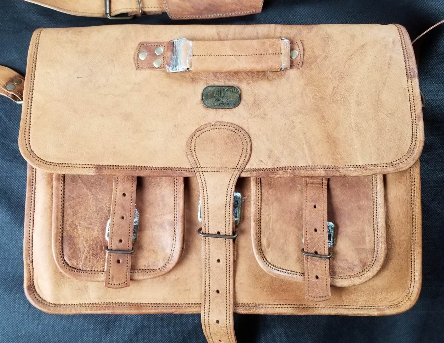 Cuero Handmade Leather Messenger Bag Laptop Briefcase Computer Bag Brown