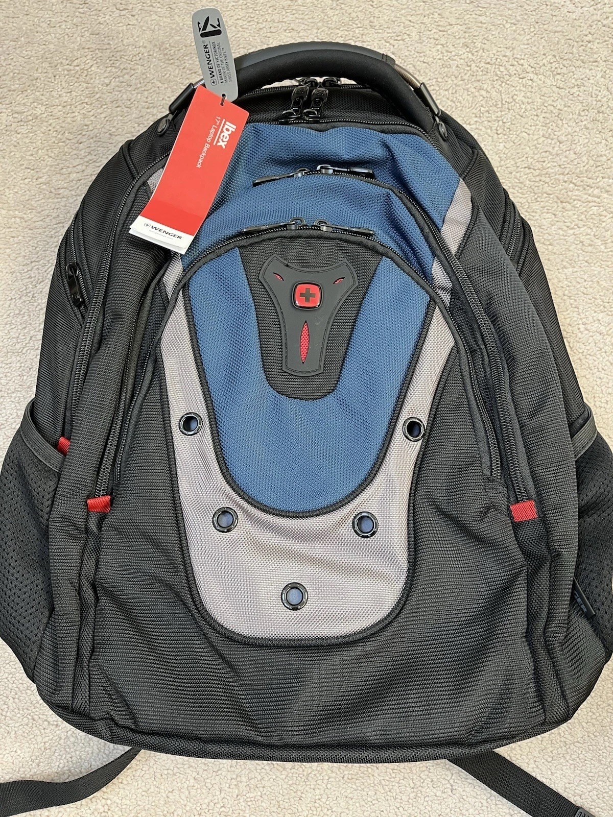 Swissgear Ibex Backpack for 17″ Laptop Navy Blue Red Black NEW WITH TAGS