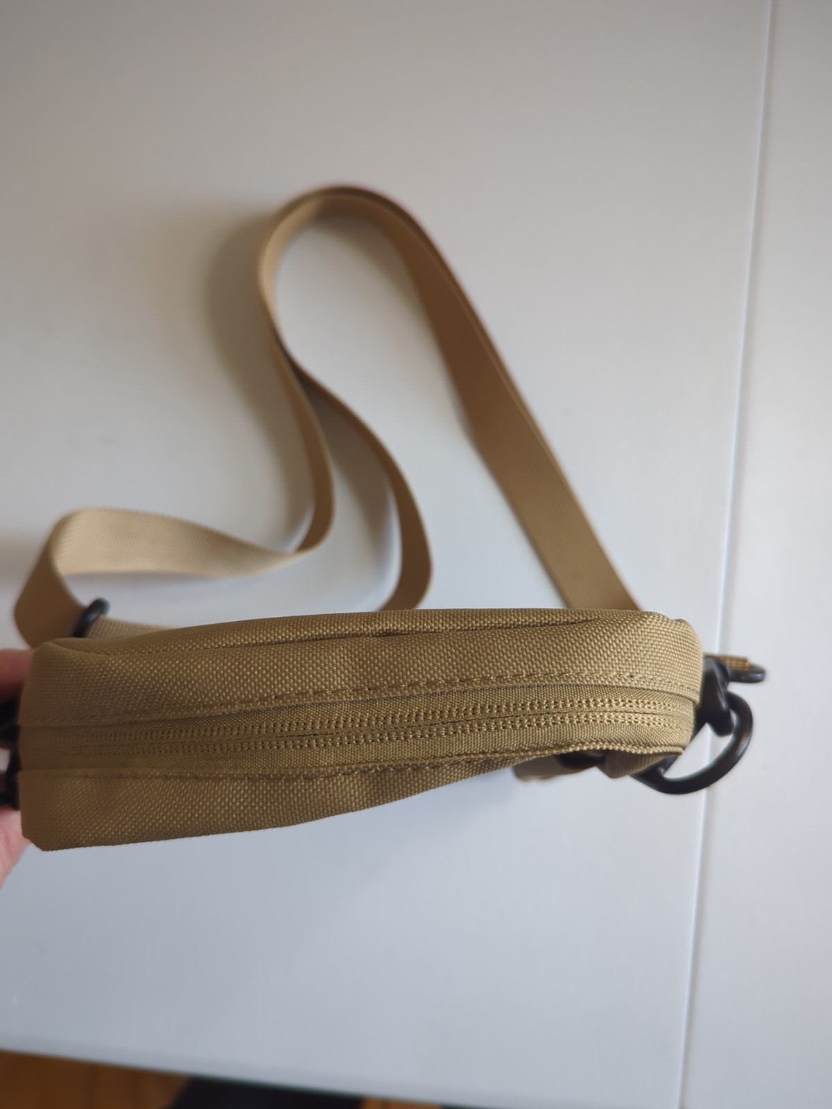 Men’s 7×9 Basic Street Crossbody Wallet Bag Tan Nylon Adjustable Strap