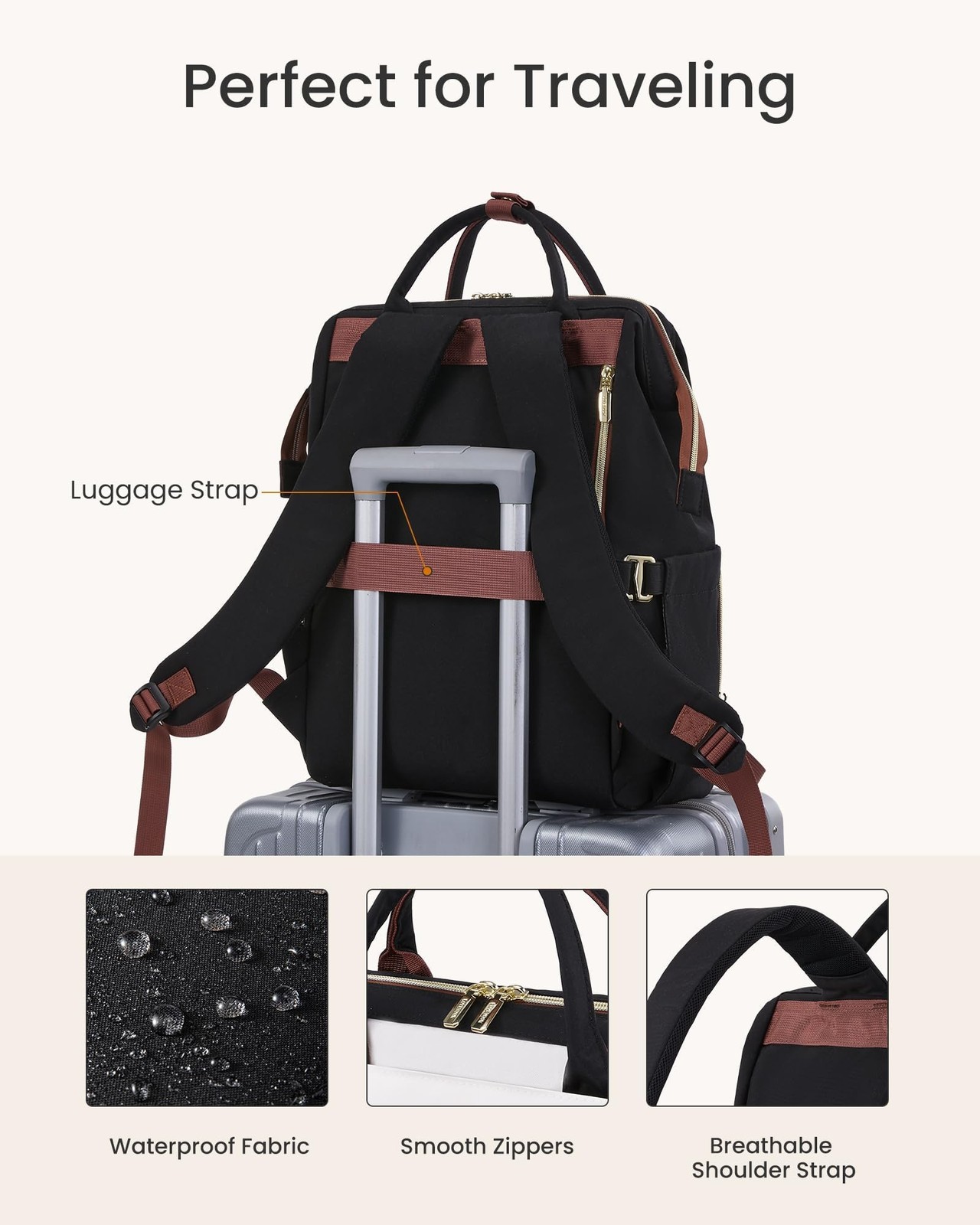 Laptop Backpack for with Giant Tumbler Holder Pocket, 15.6 inch Travel Work B…