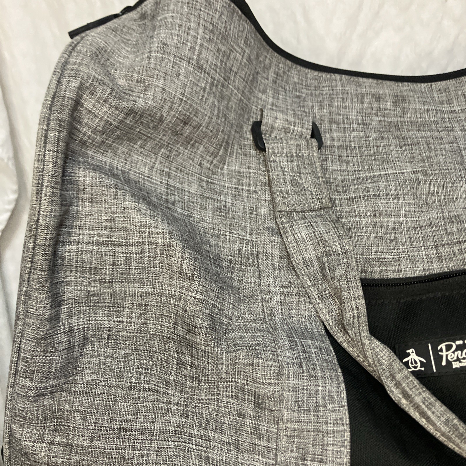 New Original Penguin Weekender Duffle Bag Grey Cross Stitch Large