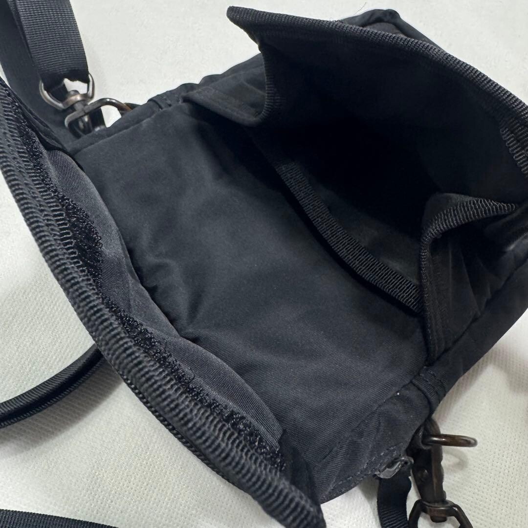Porter Shadow Check Shoulder Bag Black Compact Crossbody Japan 15x20x4cm