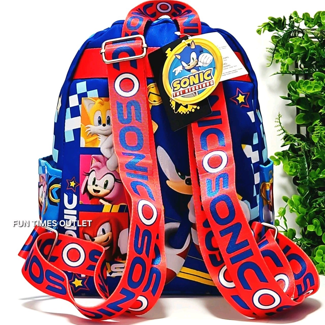 Sonic The Hedgehog 13″ Backpack Deluxe Gamer Carry All Travel Bag Book Bag SEGA