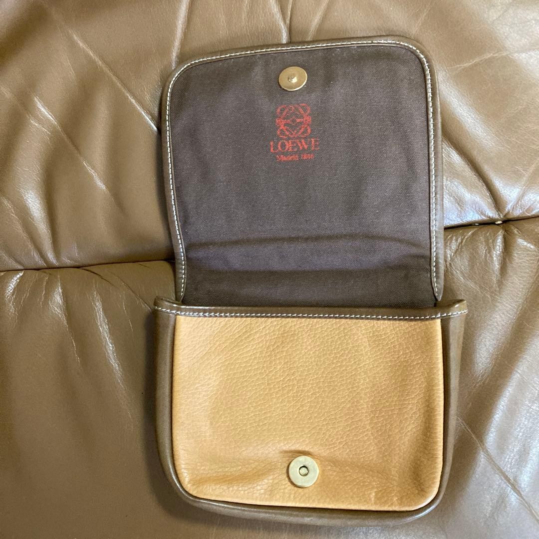 LOEWE Pouch BeigeBrown 23x18cm Clutch