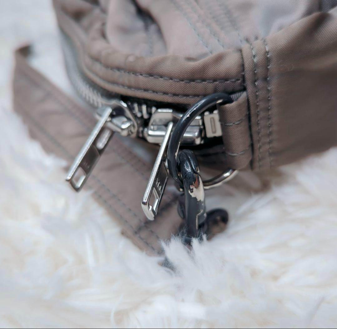 PORTER Tanker Oval Shoulder Bag Silver Gray Yoshida Japan Kaban Rare Used
