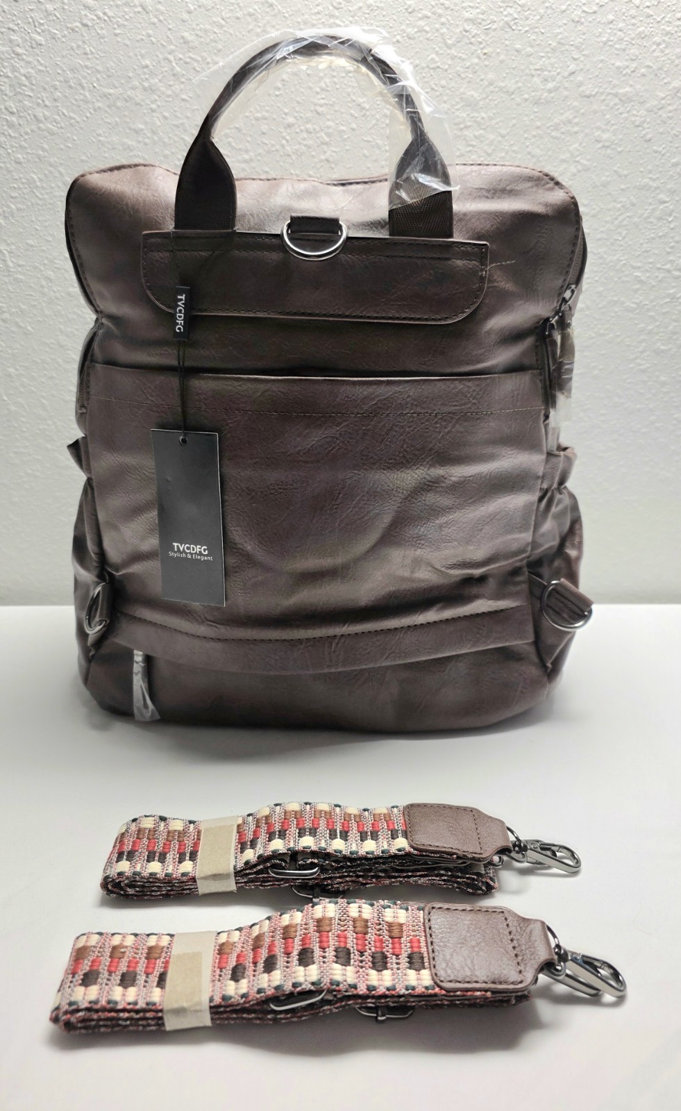 Large Crossbody Dark Brown TVCDFG Business/Leisure Travel Bag With 2 Straps