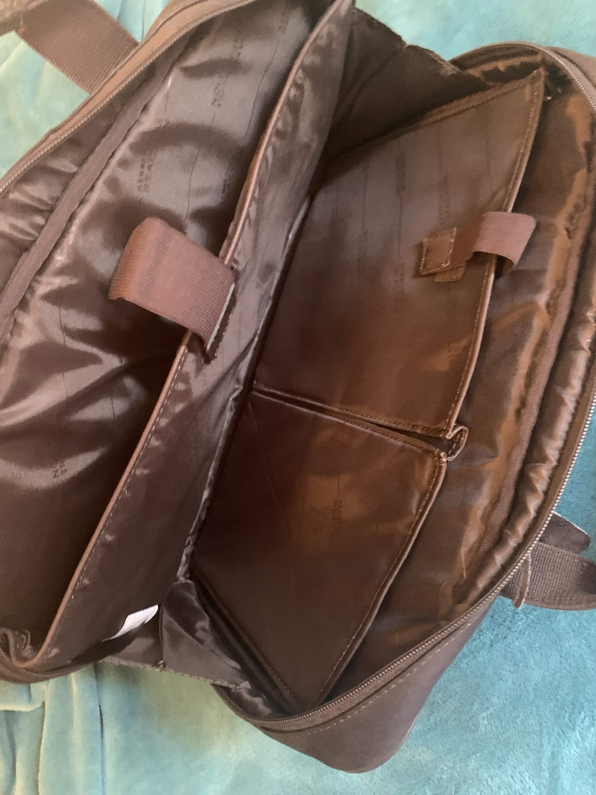Kenneth Cole Reaction briefcase brown genuine leather laptop messenger bag