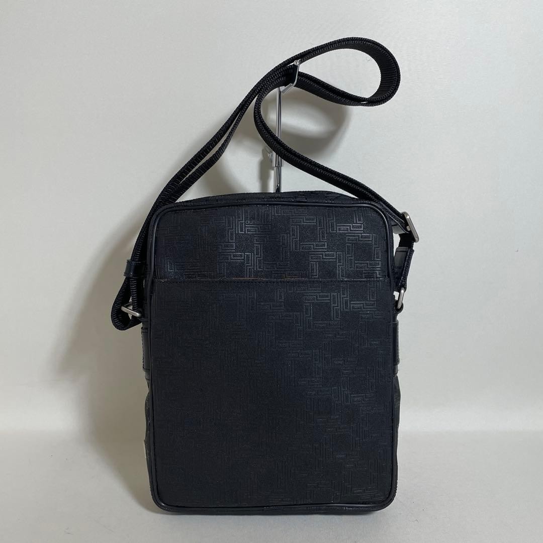 Dunhill Shoulder Bag Black PVC Leather Adjustable Strap 24x19x5 cm Luxury