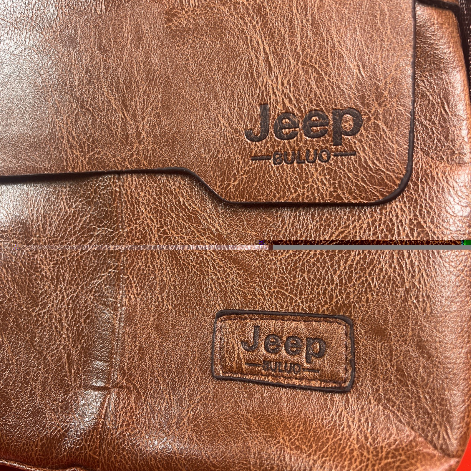 Jeep Buluo Brown Men’s Messenger Bag Zip Flap Solid Pattern Shoulder Strap Set