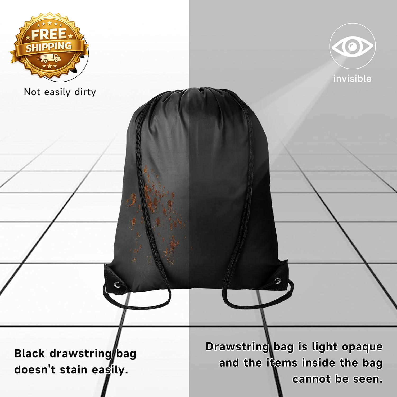 6Pcs Black Drawstring Backpacks Bulk String Bag Cinch Sack Pack Storage Knapsack