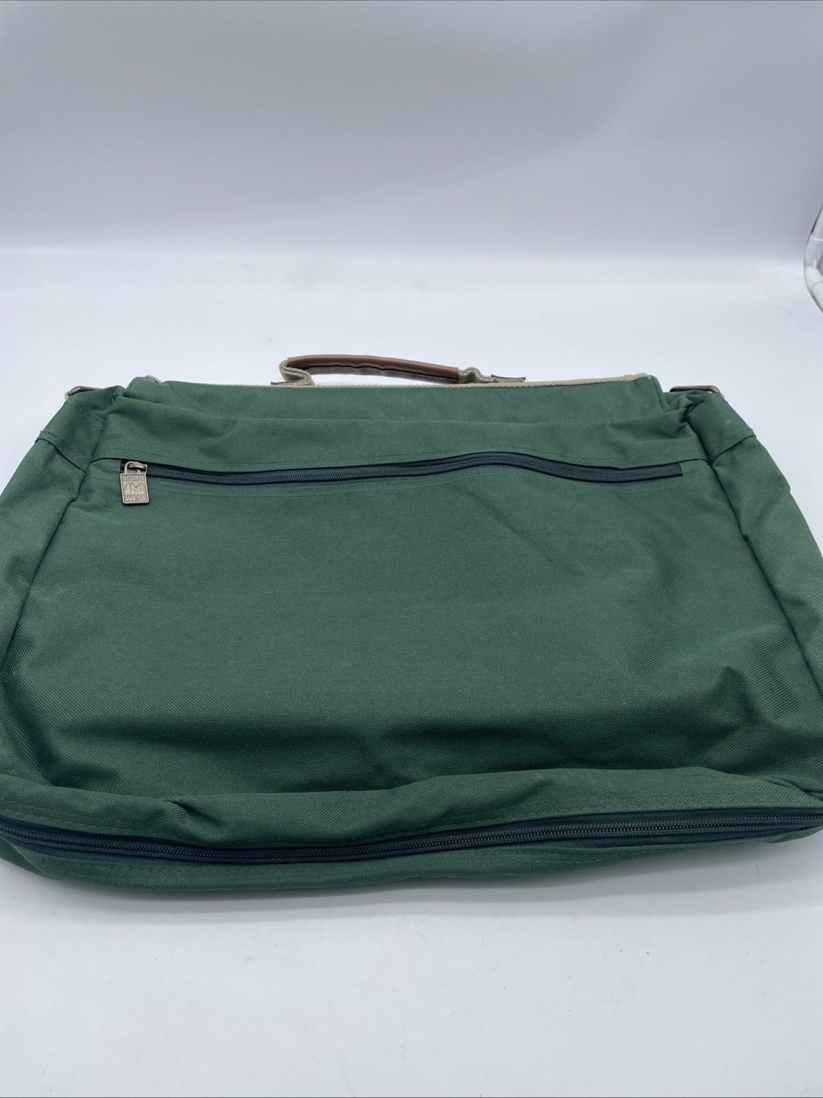Leed’s North West Shoulder Bag Messenger Portfolio Green Canvas Remington Logo