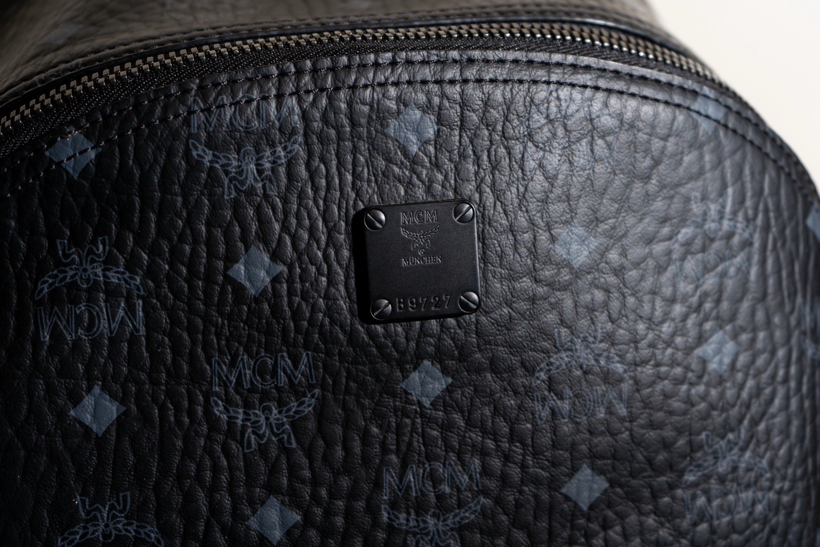 MCM Stark Visetos Black Unisex Backpack Medium