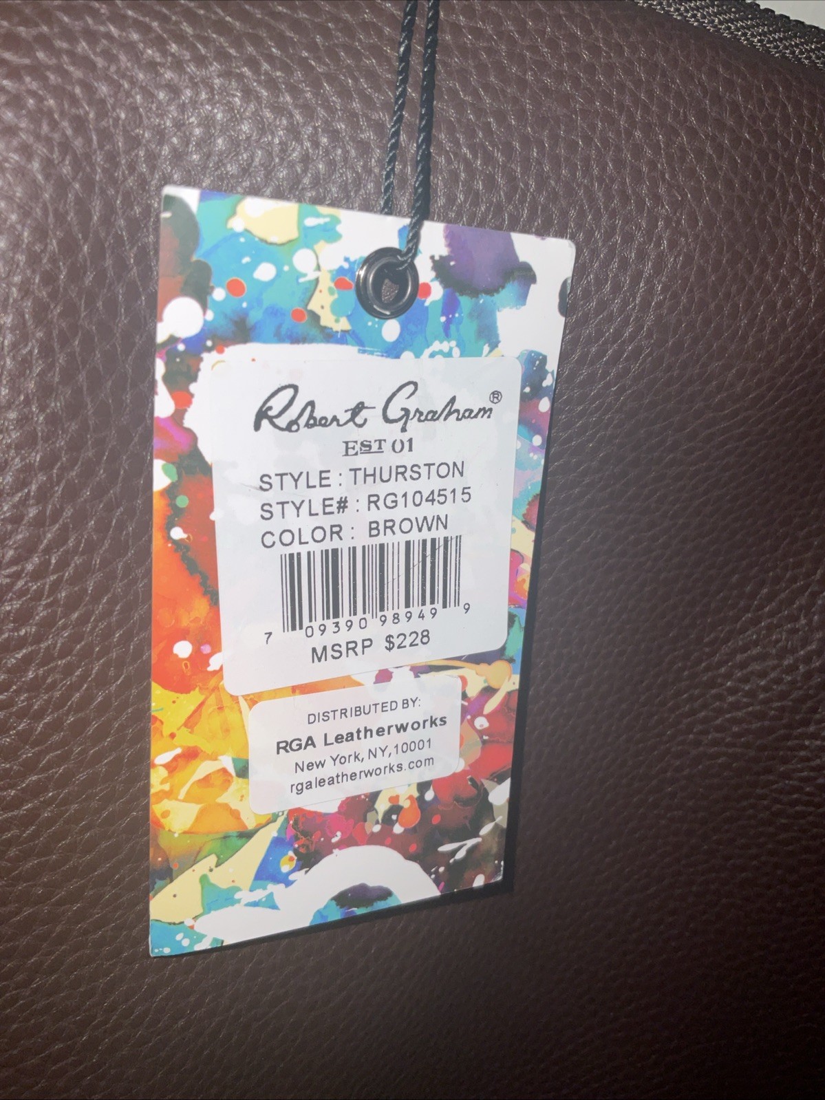 ROBERT GRAHAM PEBBLED BROWN LEATHER FRONT PANEL MIXED MEDIA BACKPAC THURSTON NWT