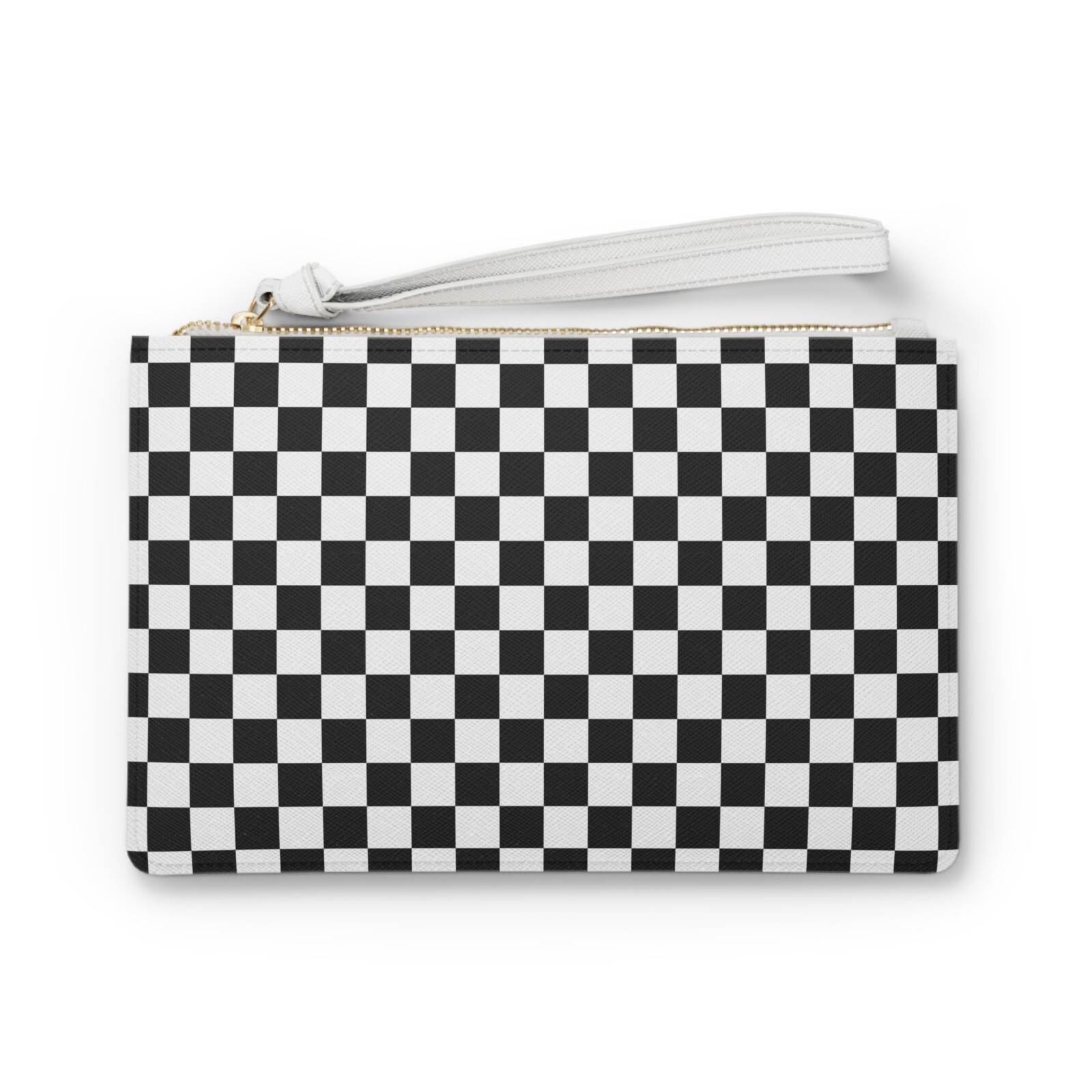 Checkerboard Clutch / Pouch – Vegan Leather – 9.5″ x 6.5″ x 0.2″ – New With Tags