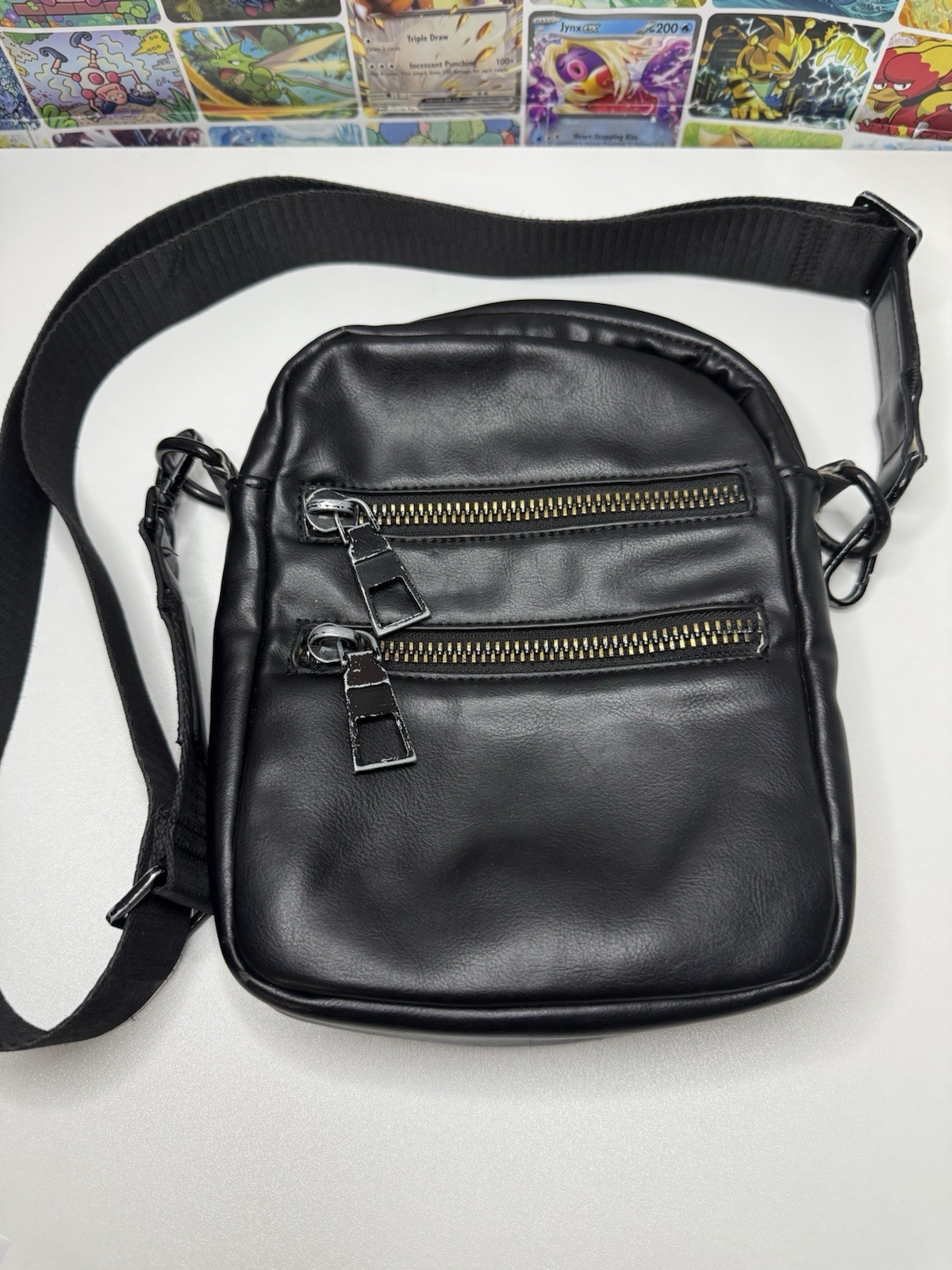 Zara Man Black Crossbody Messenger Bag 7×8” Adjustable Strap