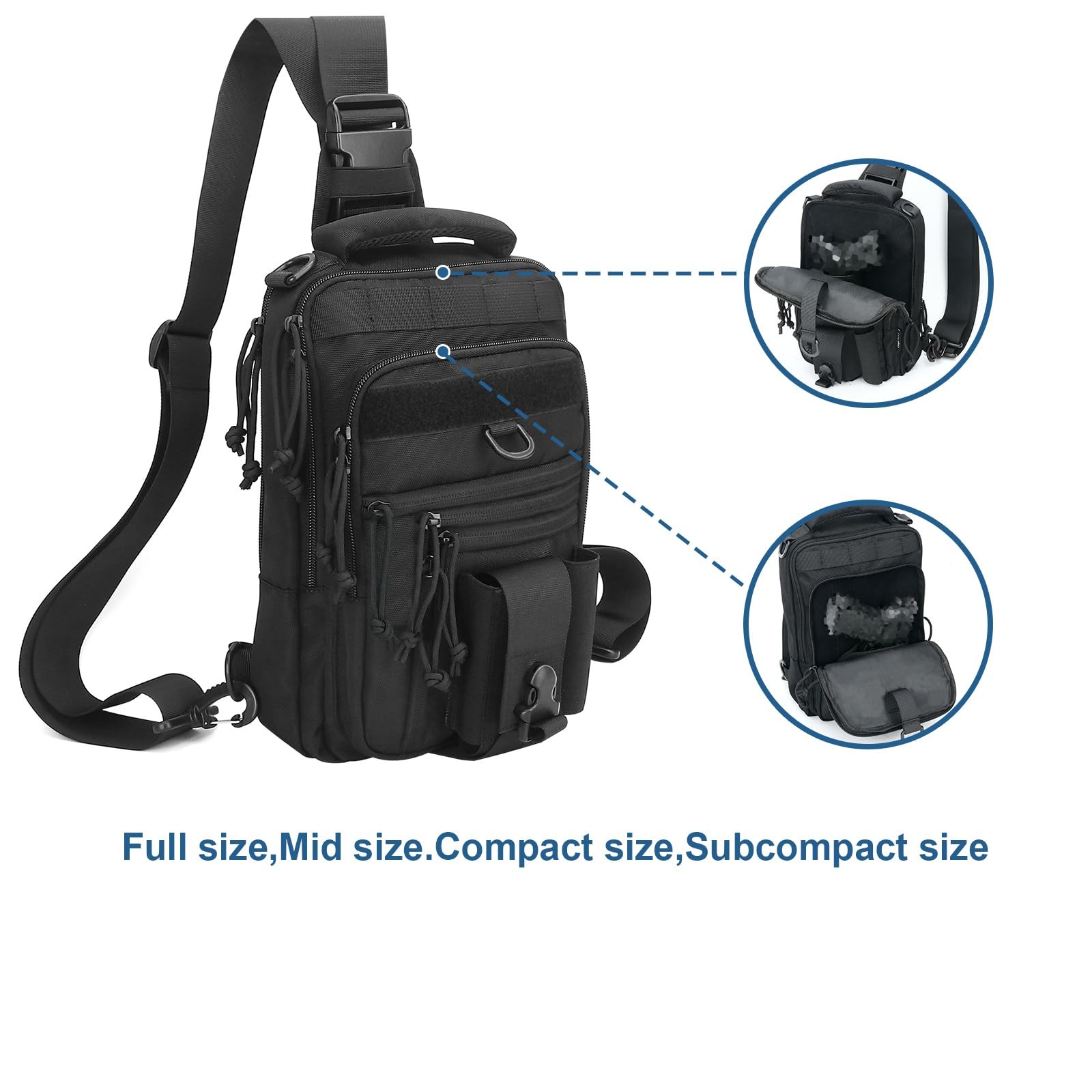 Dual Holster Chest Bag Concealed Carry Sling Crossbody Tactical Convertible B…