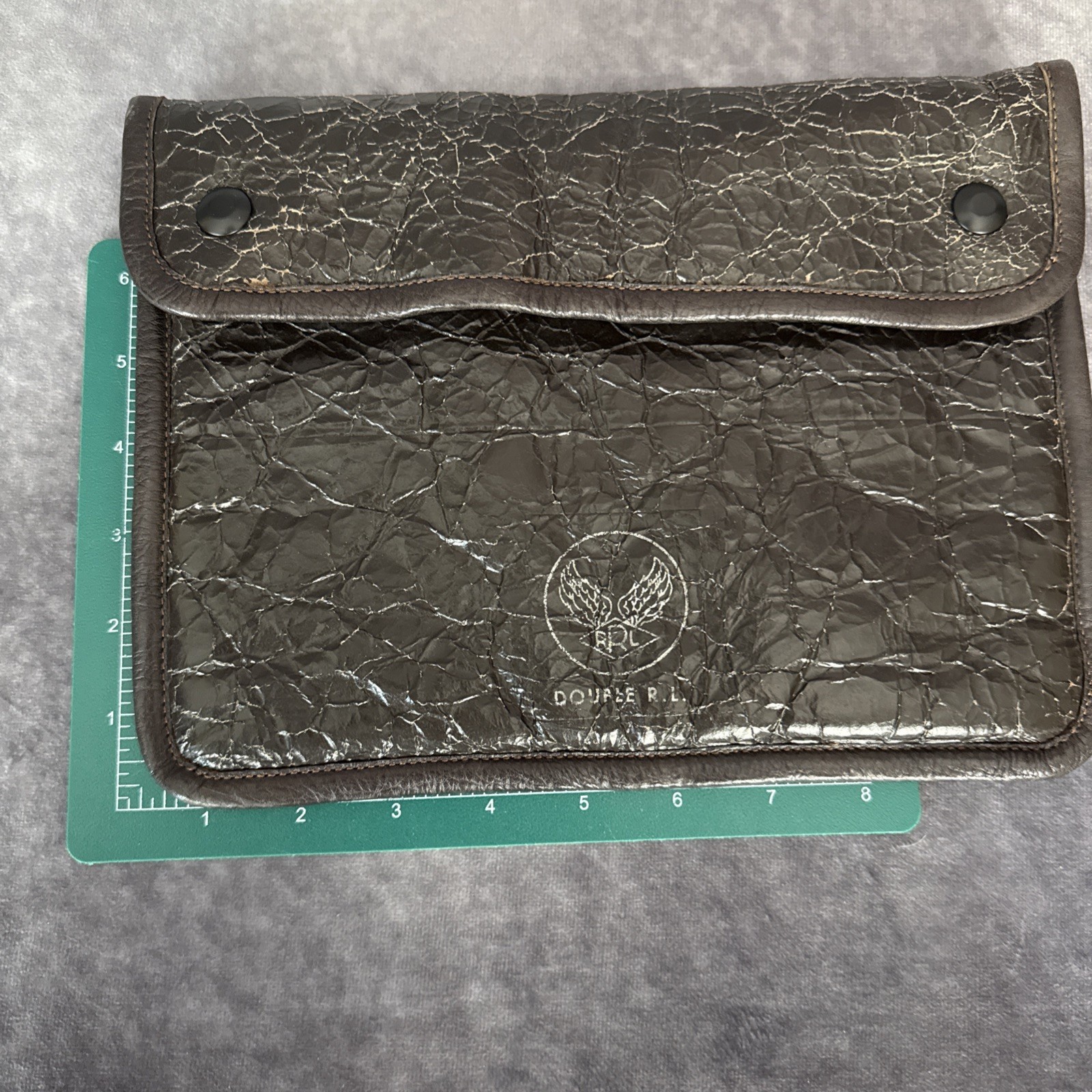 GRAIL! RRL Double RL Crackle Leather Shearling Pouch WWII Bomber (Case #2)