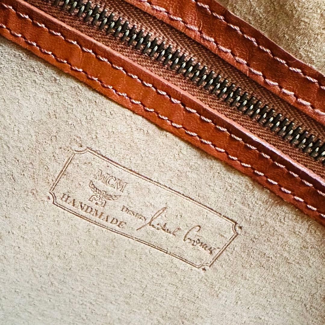 MCM Visetos Monogram Handbag Clutch Bag Second Bag Brown Mens