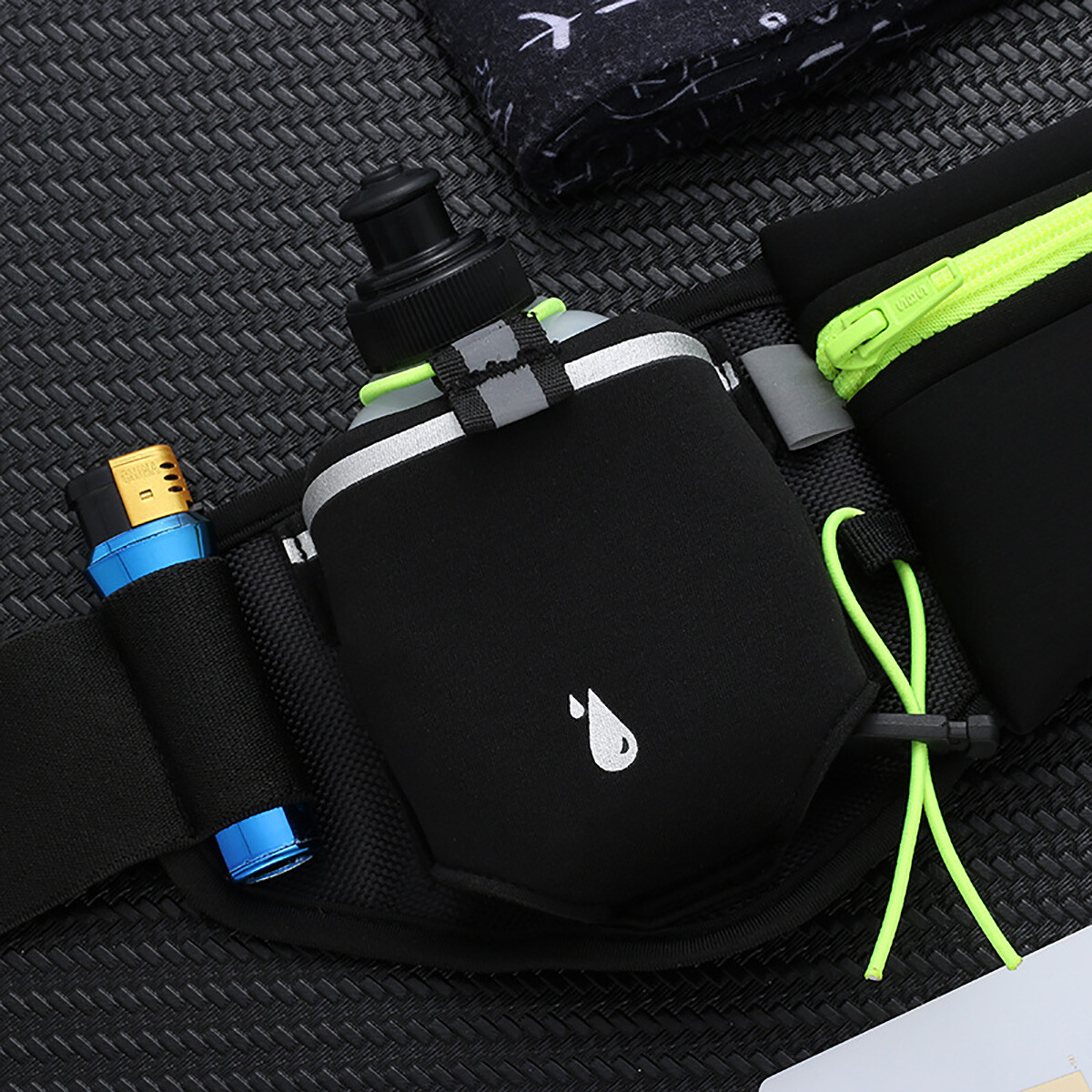 Running Cycling Belt Waist Pack Bag With Water Bottle Sports Fitness Phone Pouch
