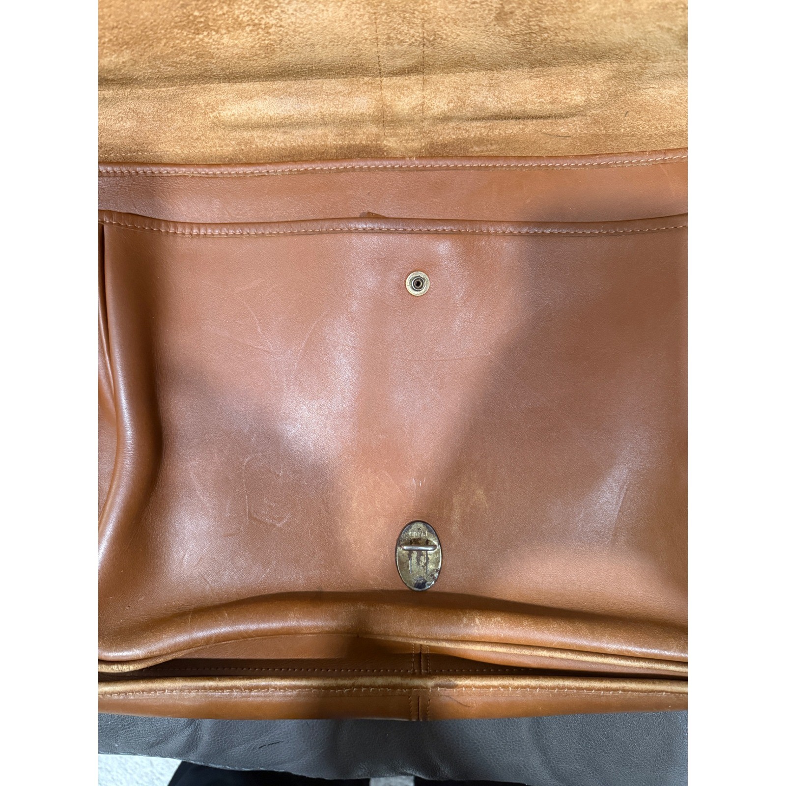 Green Fields America Tan Full Grain Leather Briefcase Satchel Made in USA
