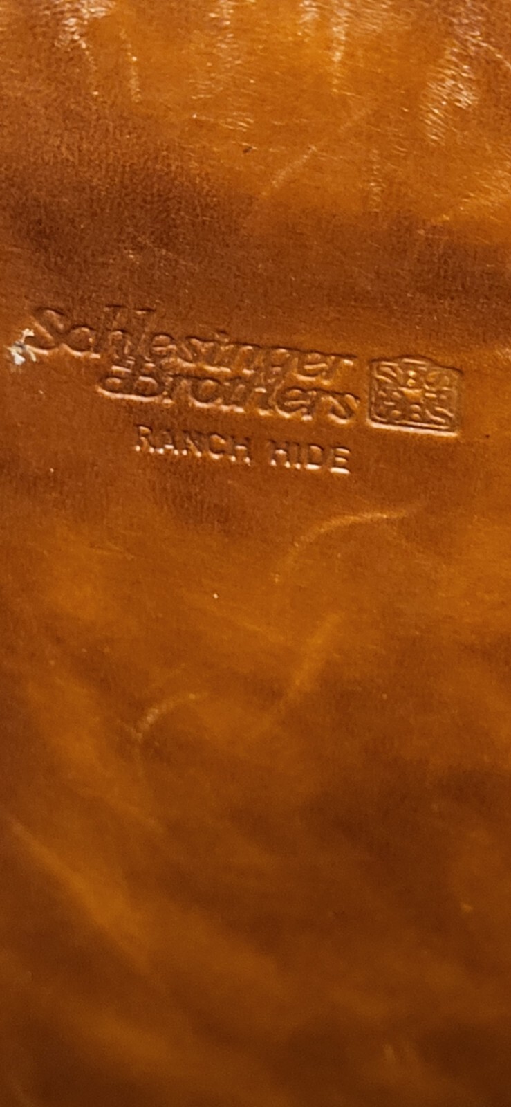 Vintage SCHLESINGER BROTHERS Briefcase Ranch Hide Brown Leather