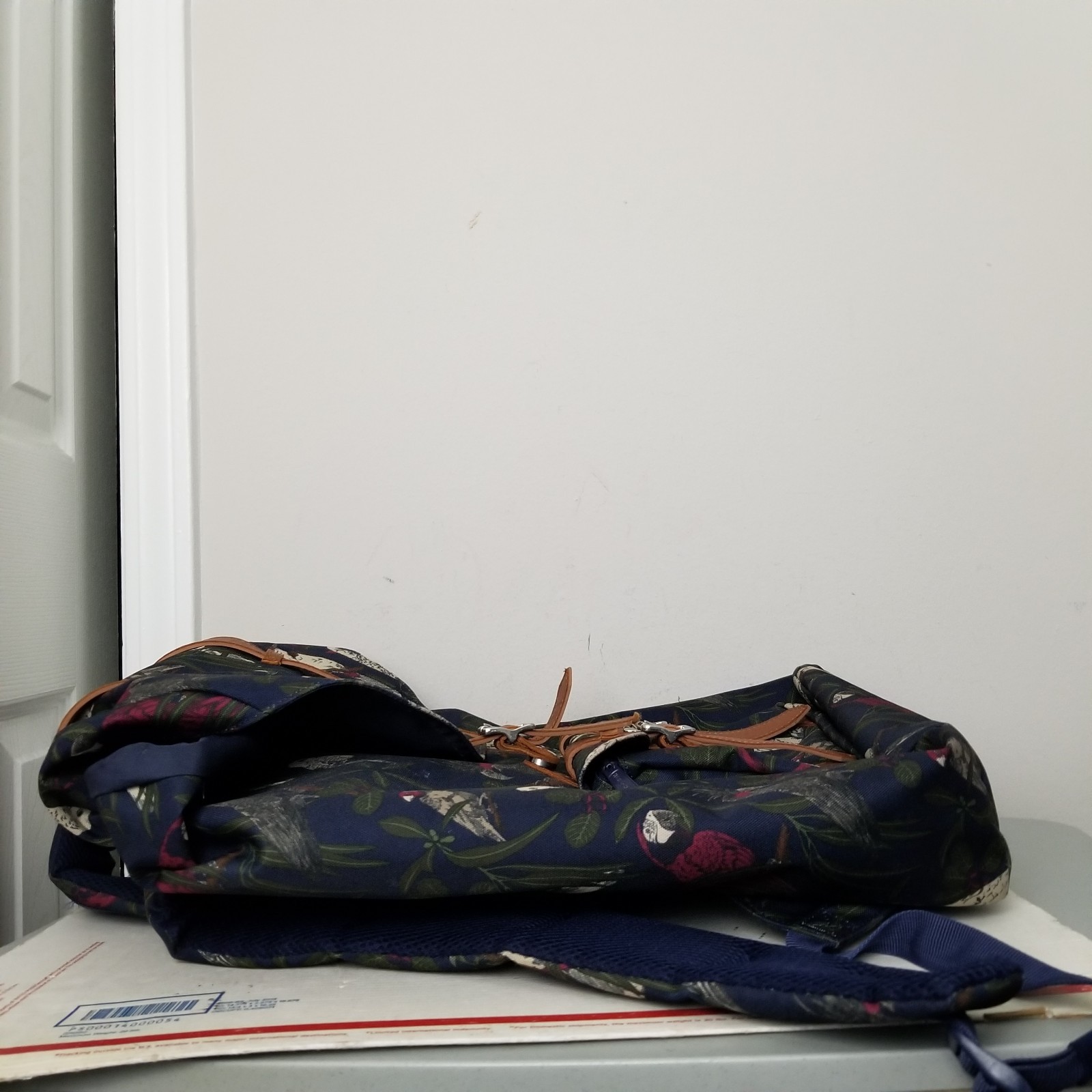 Herschel Parrots Backpack Bag Blue Tropical Floral Birds Brindle Parlour Laptop